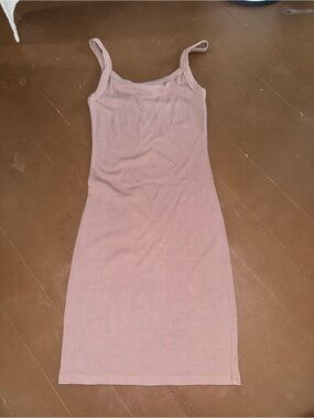 Sleeveless Ribbed Bodycon Dress in Taupe